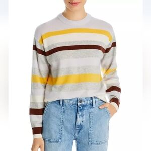 Lafayette 148 New YorkNautical Stripe 100% Cashmere Sweater Size XL Women's